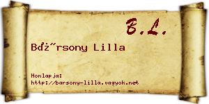 Bársony Lilla névjegykártya