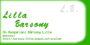 lilla barsony business card